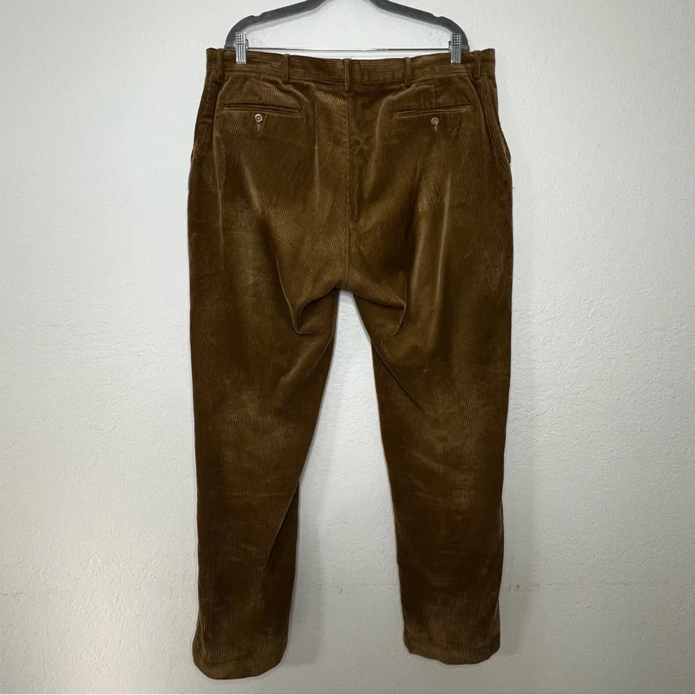 VTG Polo Ralph Lauren Tan 100% Cotton Corduroy Flat Front Pants Men’s Size 38/32